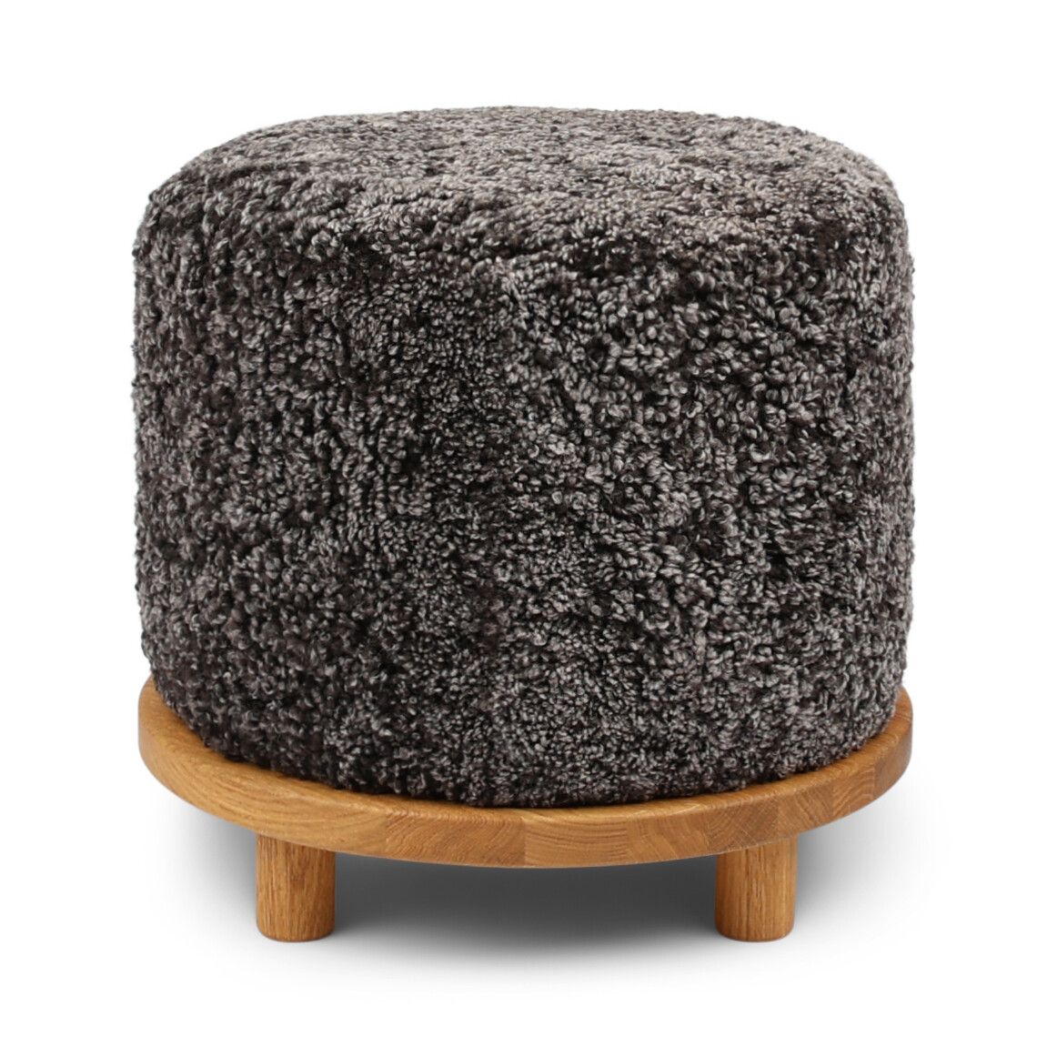 Simon pouf | Korthåret | D46xH42 cm Cappuccino