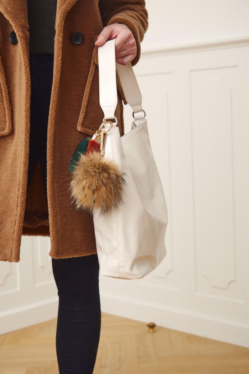 Pom Pom nøkkelring Naturlig karamell