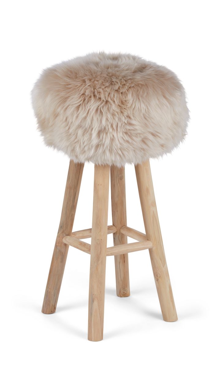 Krakktrekk i saueskinn Beige