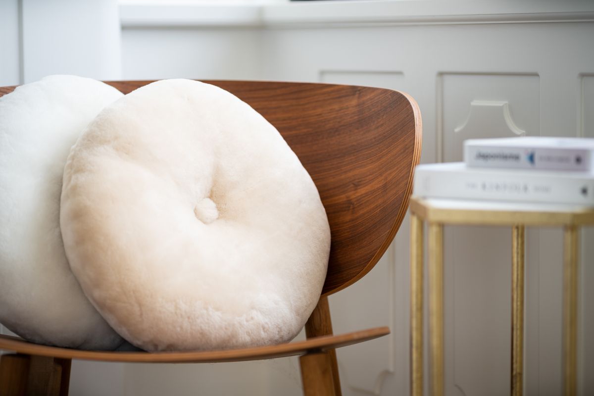 Saueskinnpute | Mokkasin | Dobbeltsidig | Ø45 cm