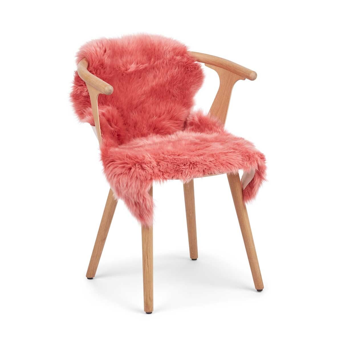 Saueskinn | Langhåret | New Zealand | 90x60 cm Mørk korallrosa