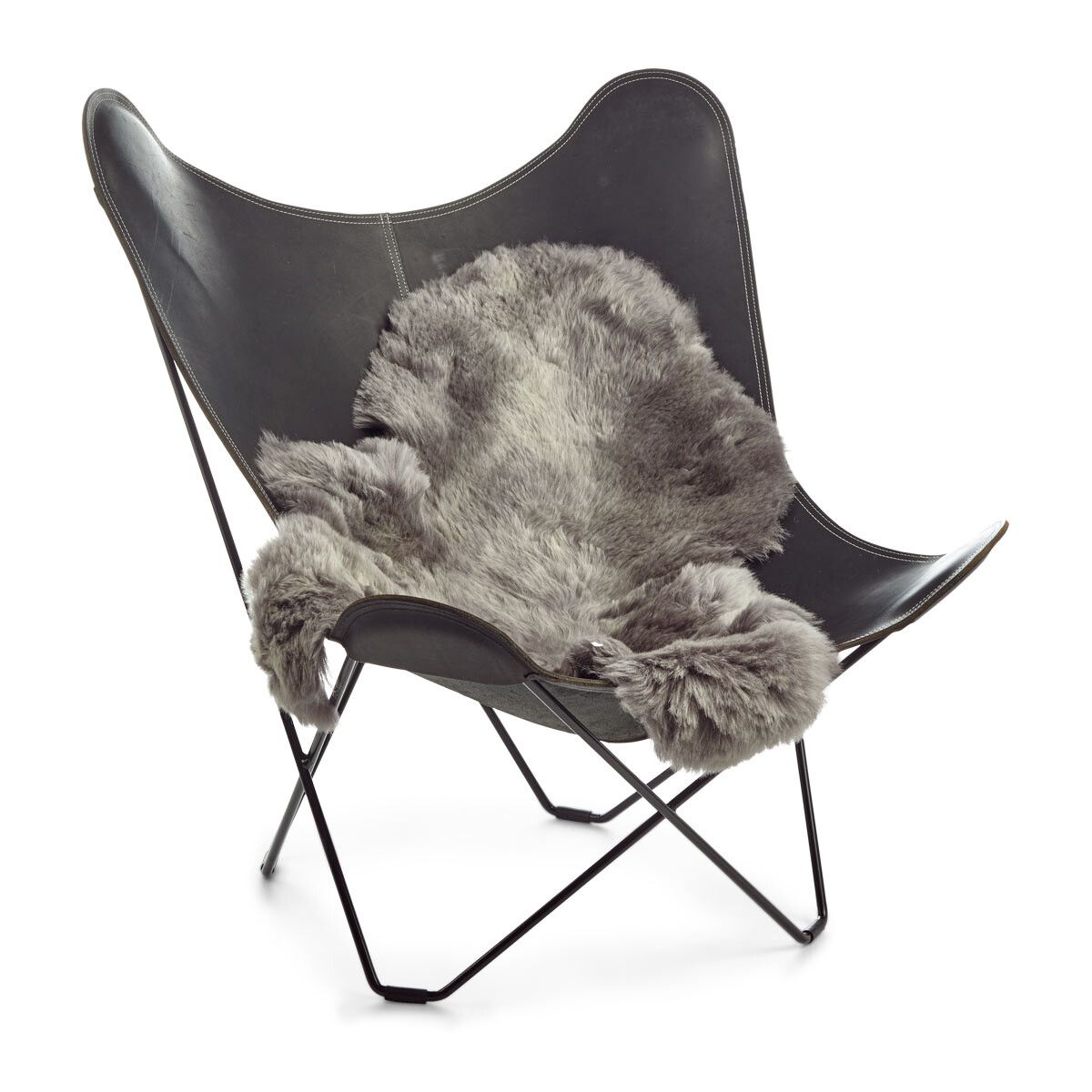 Saueskinn | Korthåret | Island | 100-120x60 cm Grå