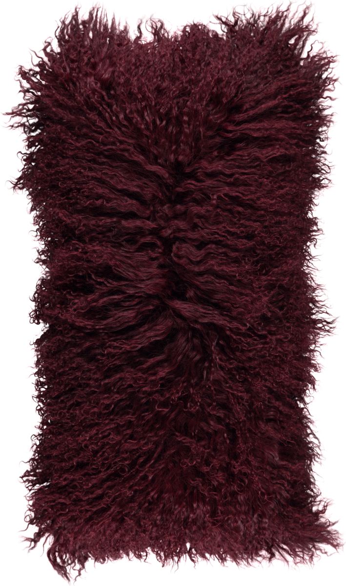 Saueskinnspute | Krøllet | Tibet | 28x56 cm Bordeaux