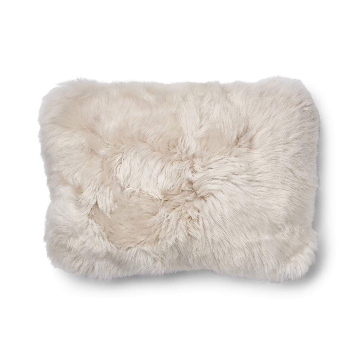 Pute i saueskinn av lang ull Beige/lin