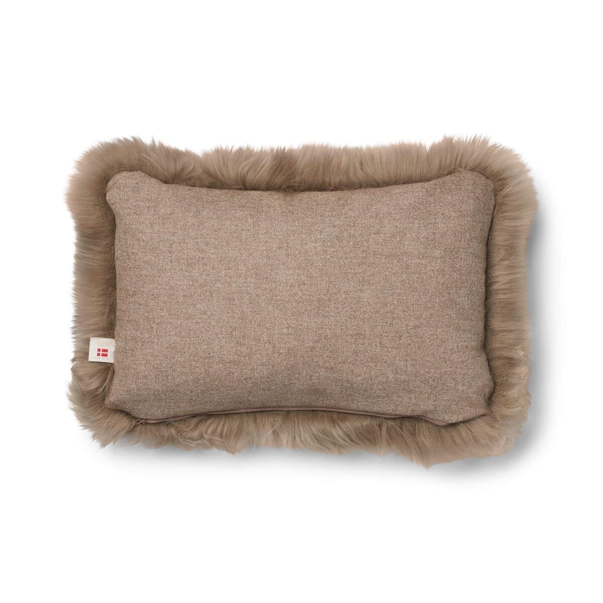 Pute i saueskinn av lang ull Beige/Taupe