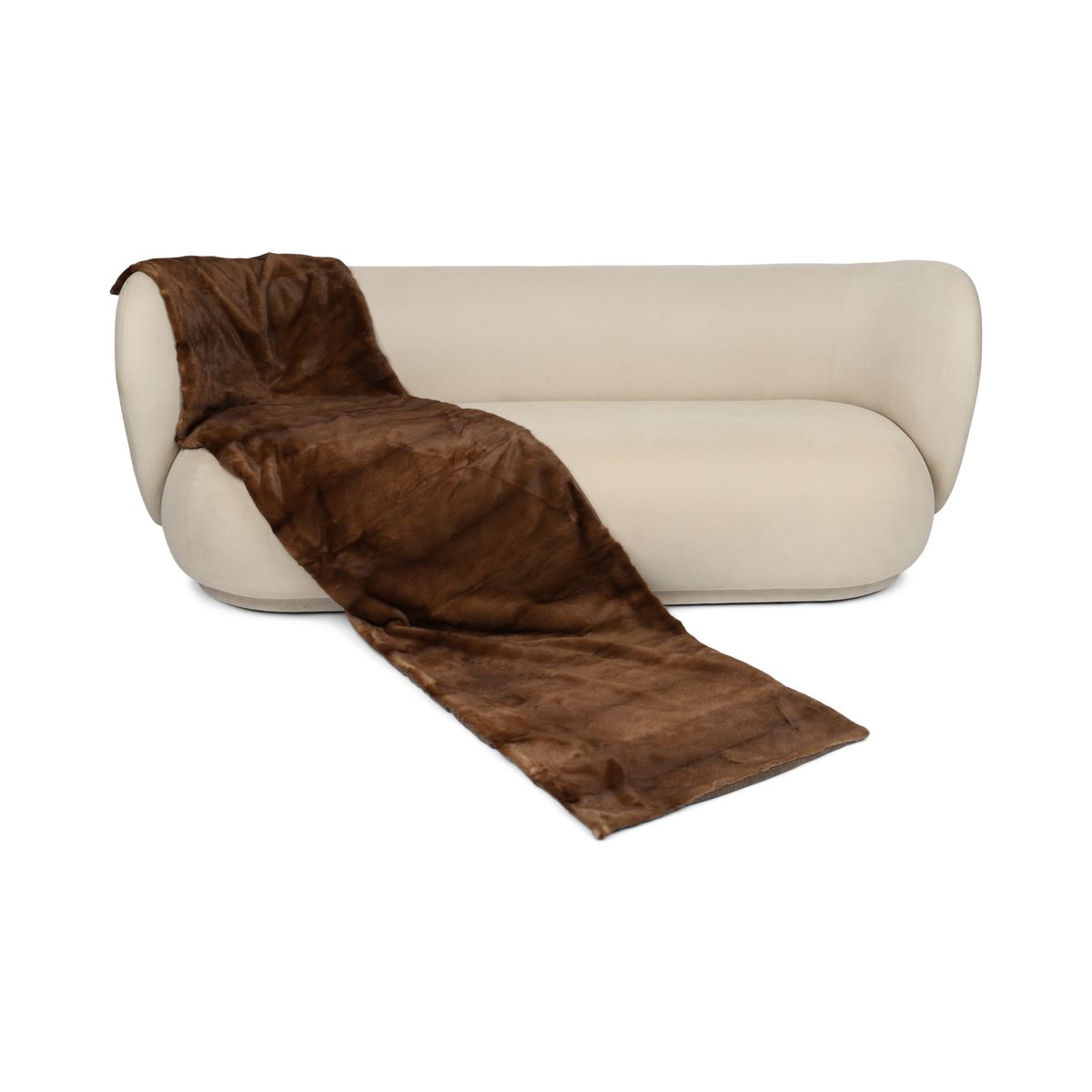 Minkpledd | Kasjmirbakside | Brun | 63x225 cm