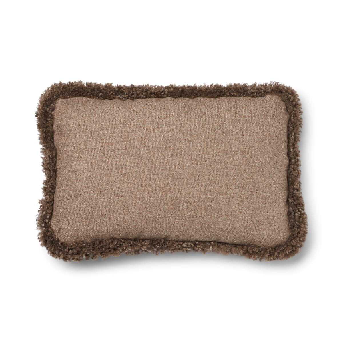 Pute i kort ull av saueskinn Beige/Taupe