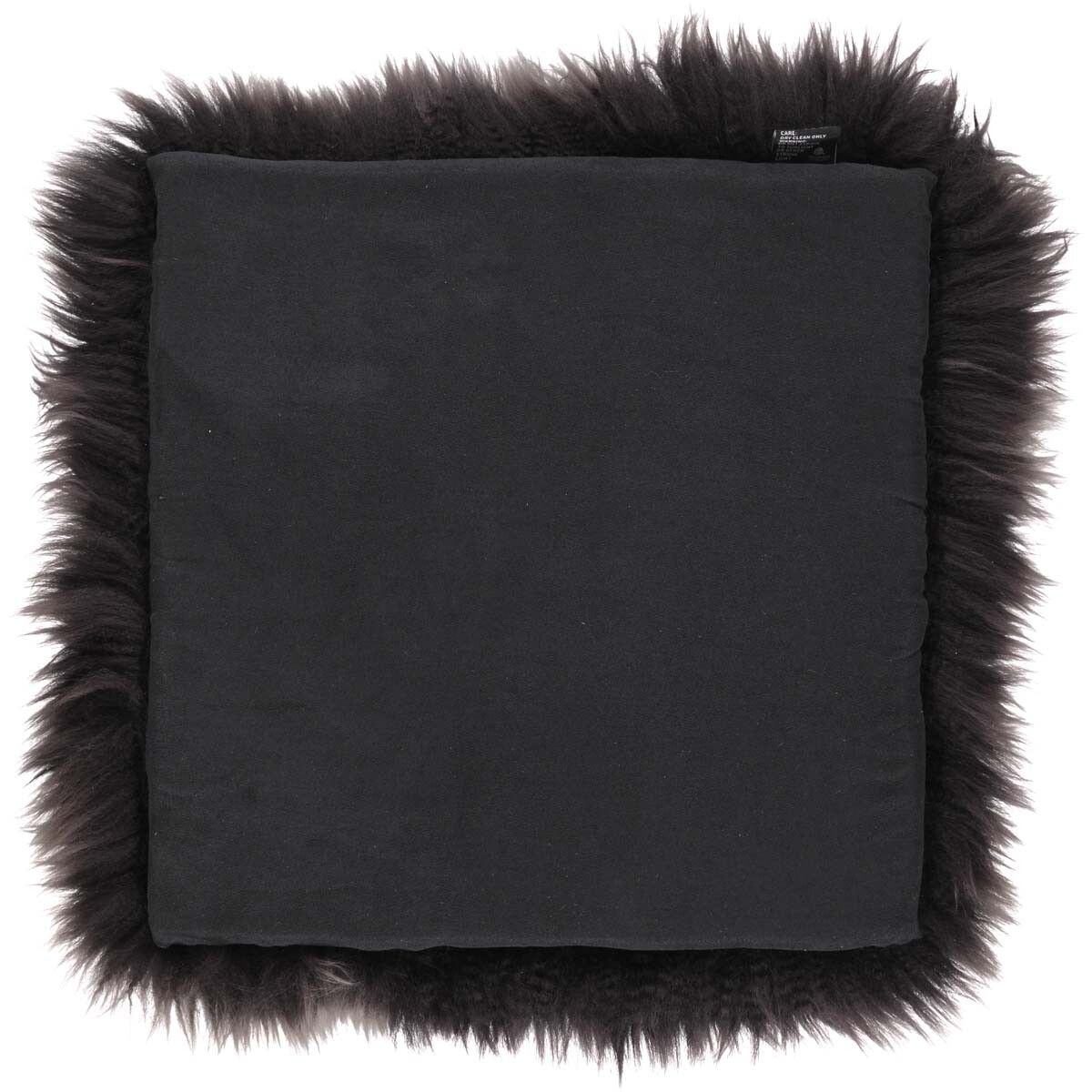 Setepute m/fyll | Langhåret | New Zealand | 37x37 cm Valnøtt