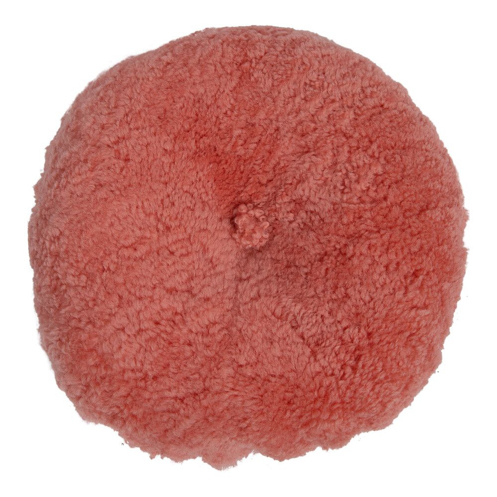 Saueskinnpute | Korthåret | New Zealand | Dobbeltsidig | Ø40 cm Mørk korallrosa