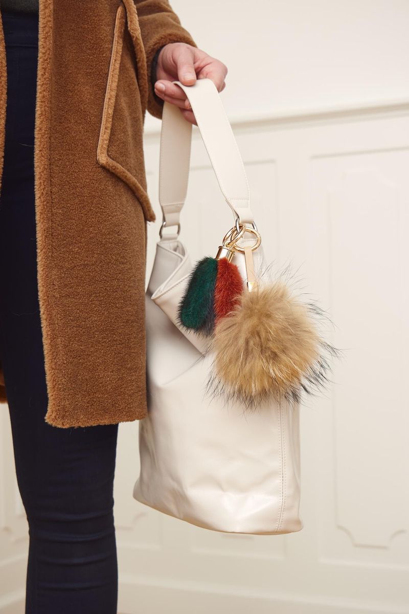 Pom Pom nøkkelring Naturlig karamell