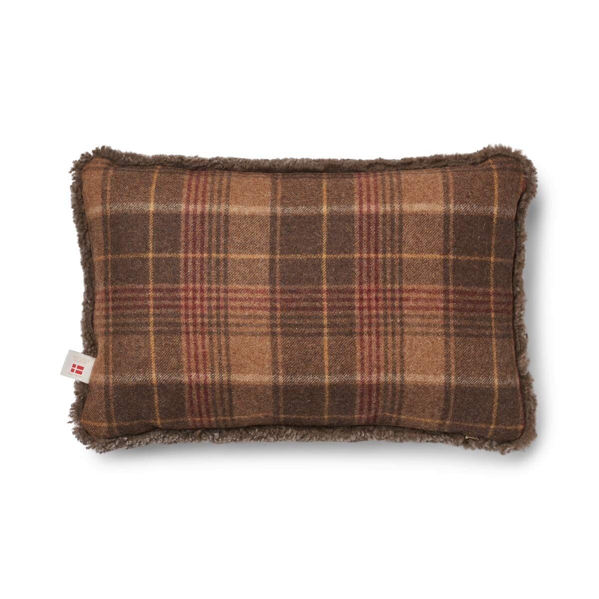 Checked Collection | Ullpute | Korthåret | 34x52 cm Kakao – Mørkebrun / Lysebrun