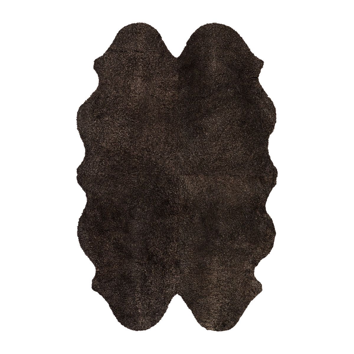 Kort ullkrøllete saueskinnteppe 180x110 cm Cappuccino