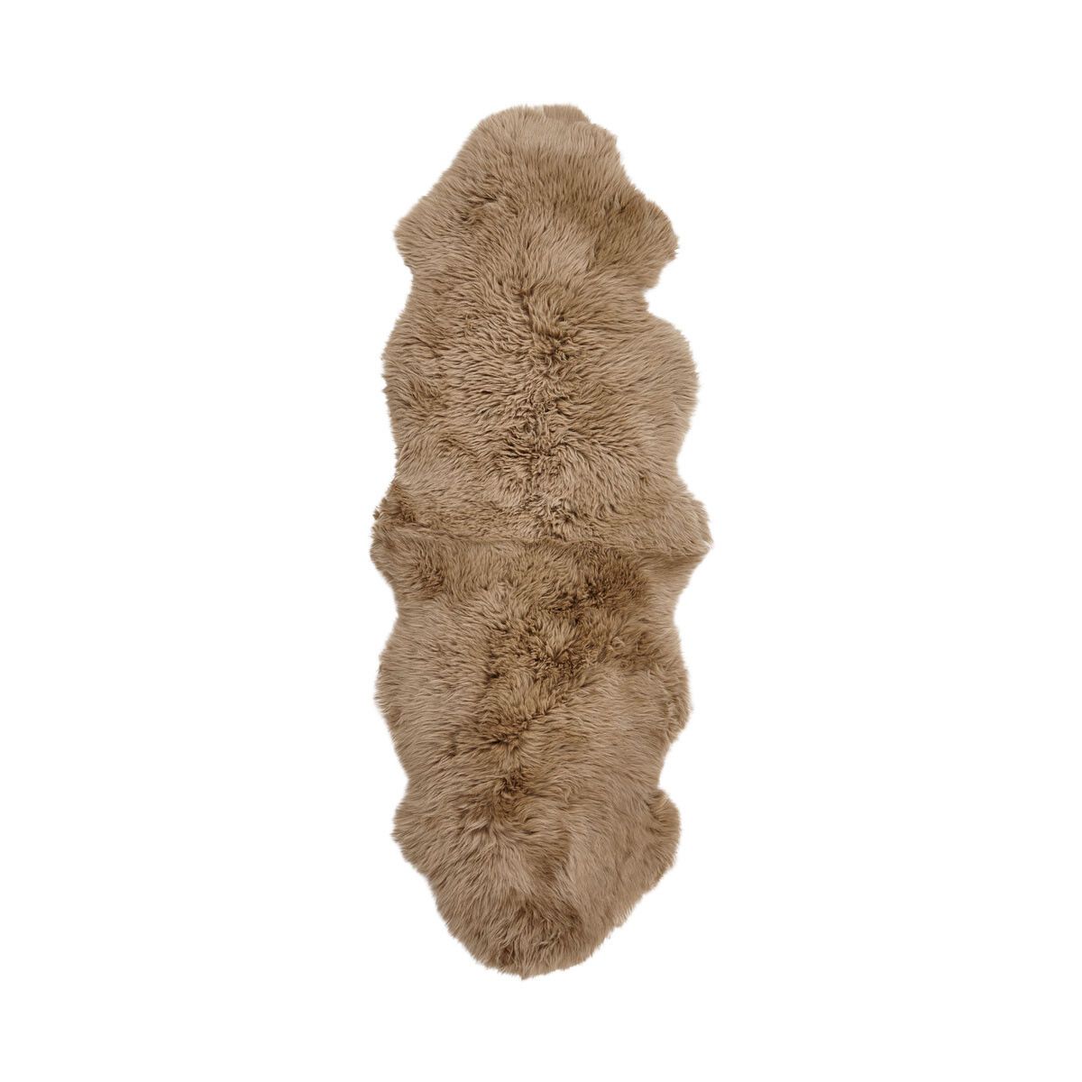 Langt saueskinnteppe i ull 180 cm Taupe