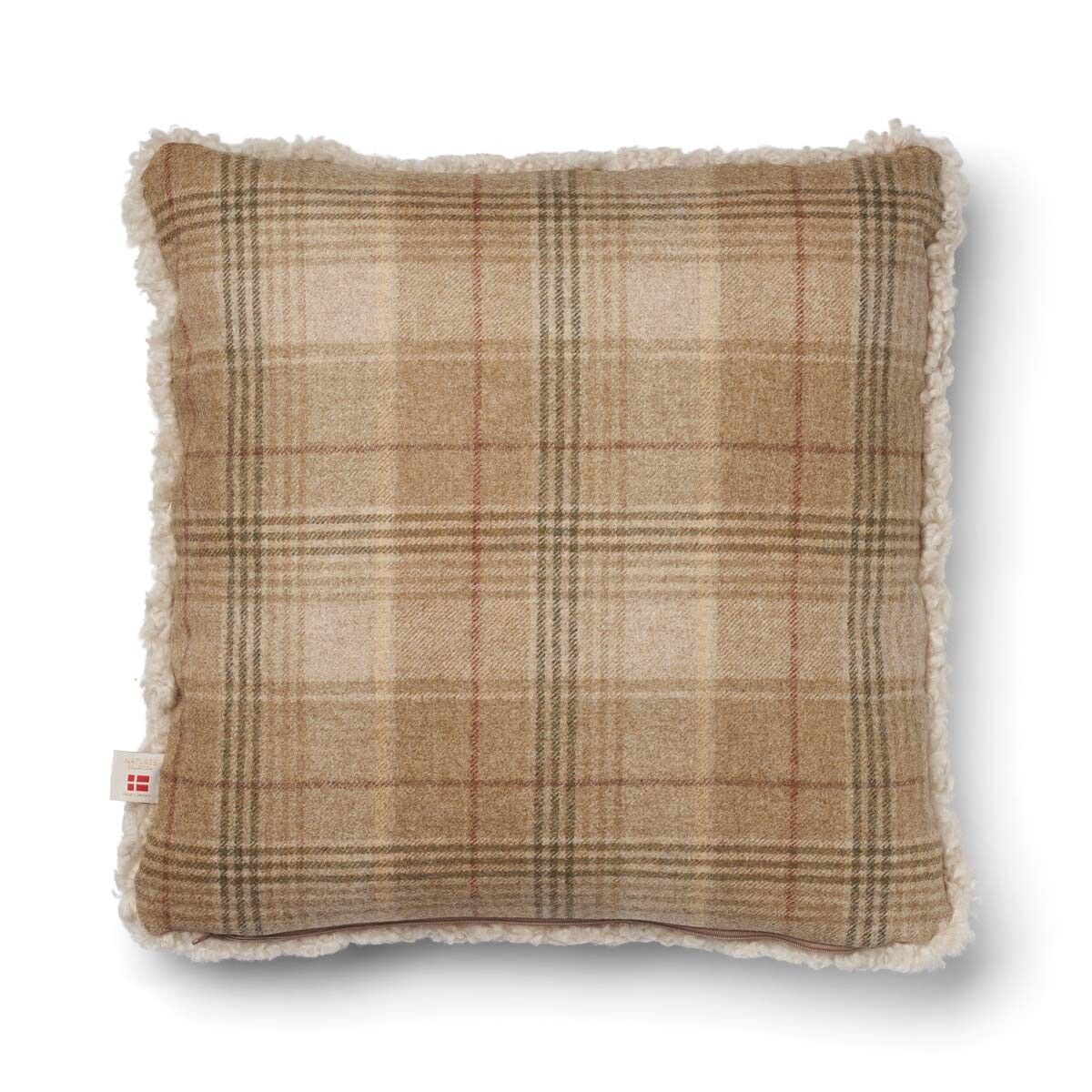 Checked Collection | Ullpute | Korthåret | 52x52 cm Sand-Beige/Beige
