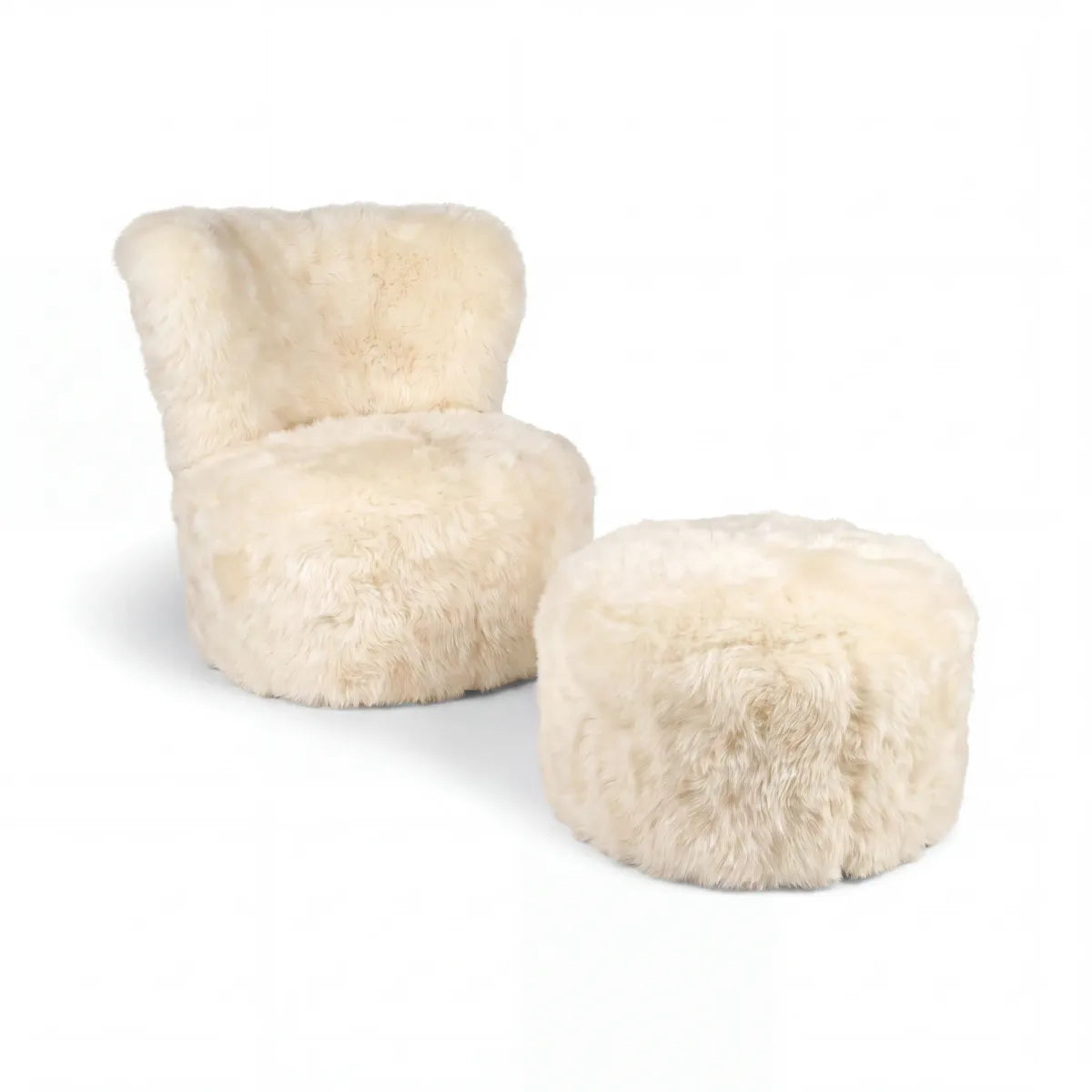 Skandi Footrest | Langhåret Saueksinn | New Zealand Beige