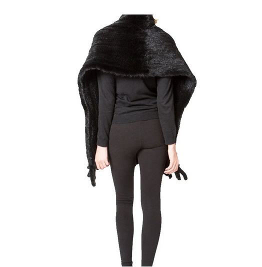 Mink Scarf Naturlig mørkebrun