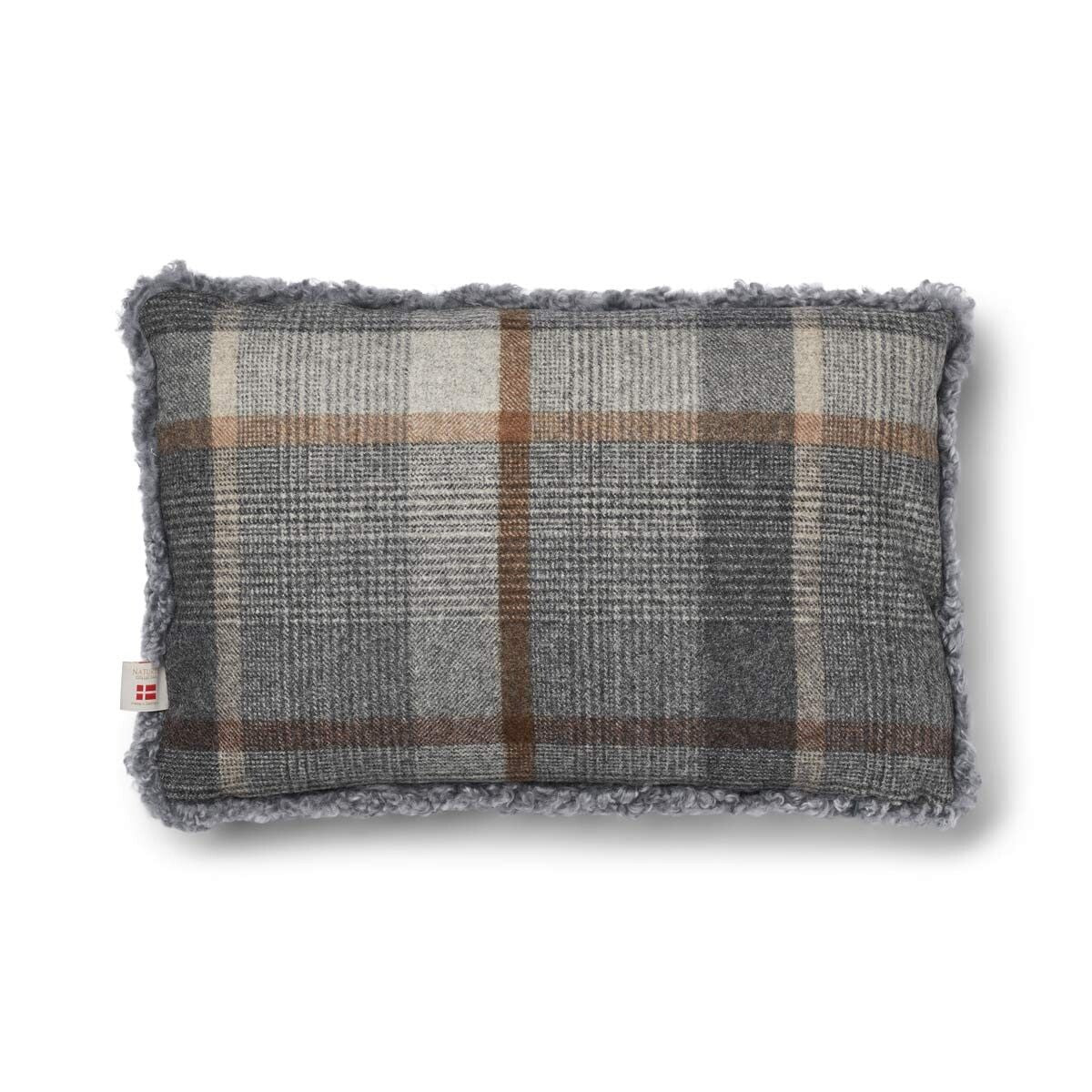Checked Collection | Ullpute | Korthåret | 34x52 cm Rutet – Grå/Lys grå