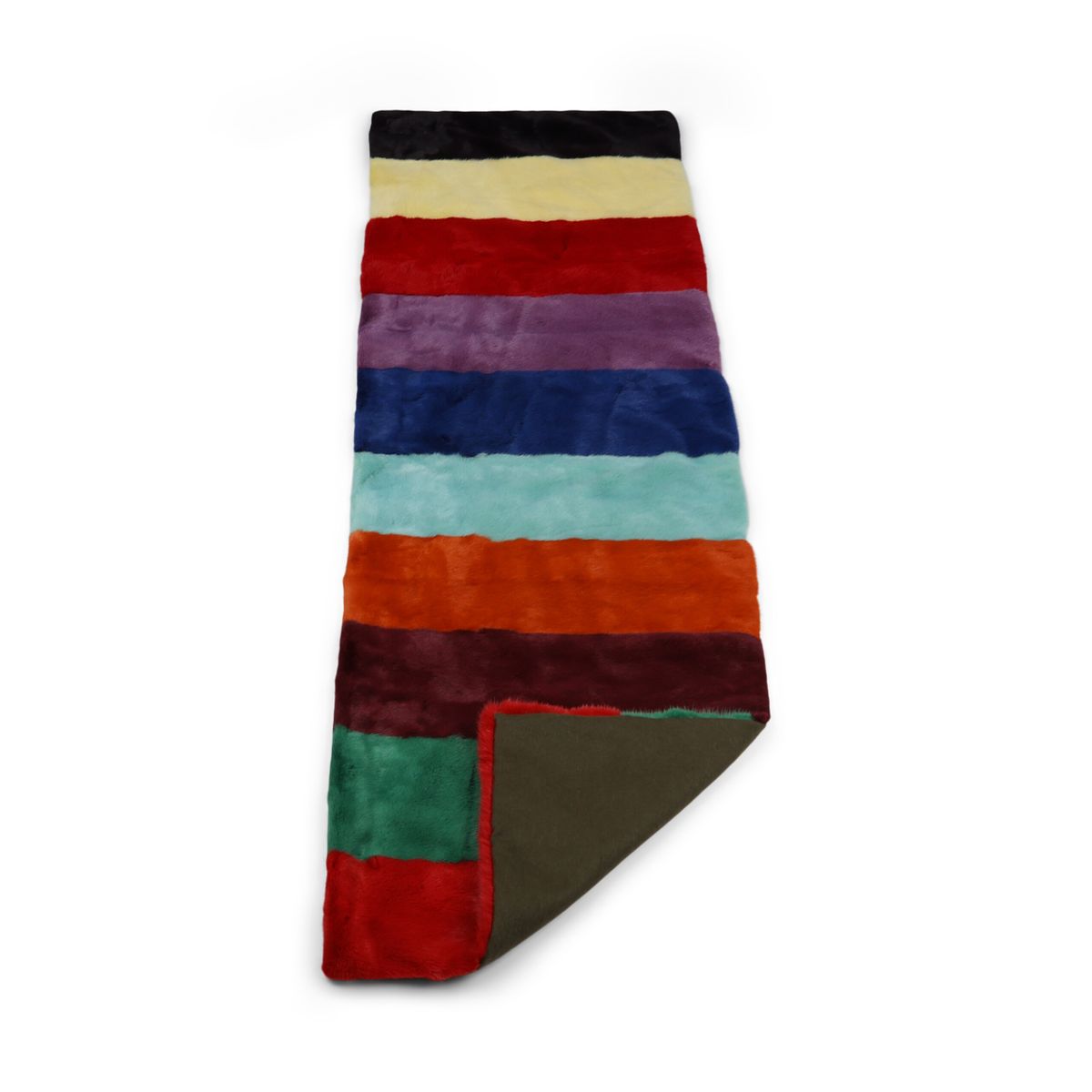 Minkpledd | Kasjmirbakside | Flerfarget lys | 52x156 cm