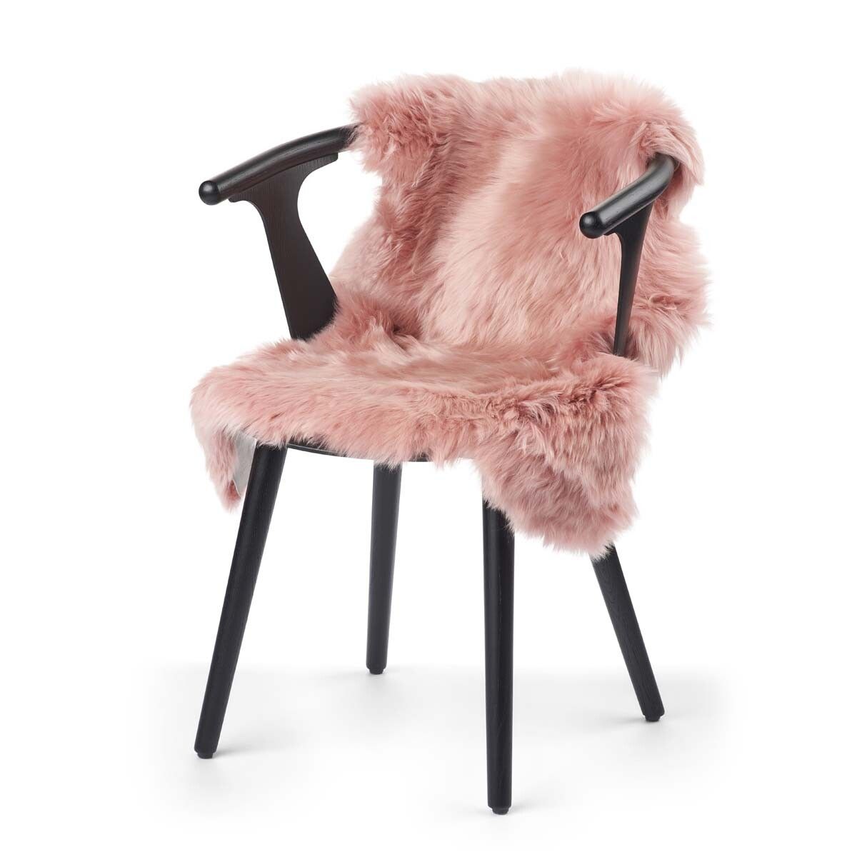 Langt saueskinn i ull 100 cm Rosa