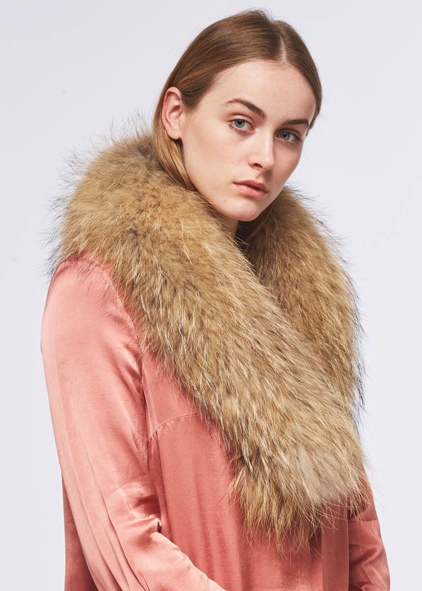 Klara Deluxe pelskrage Natur brun