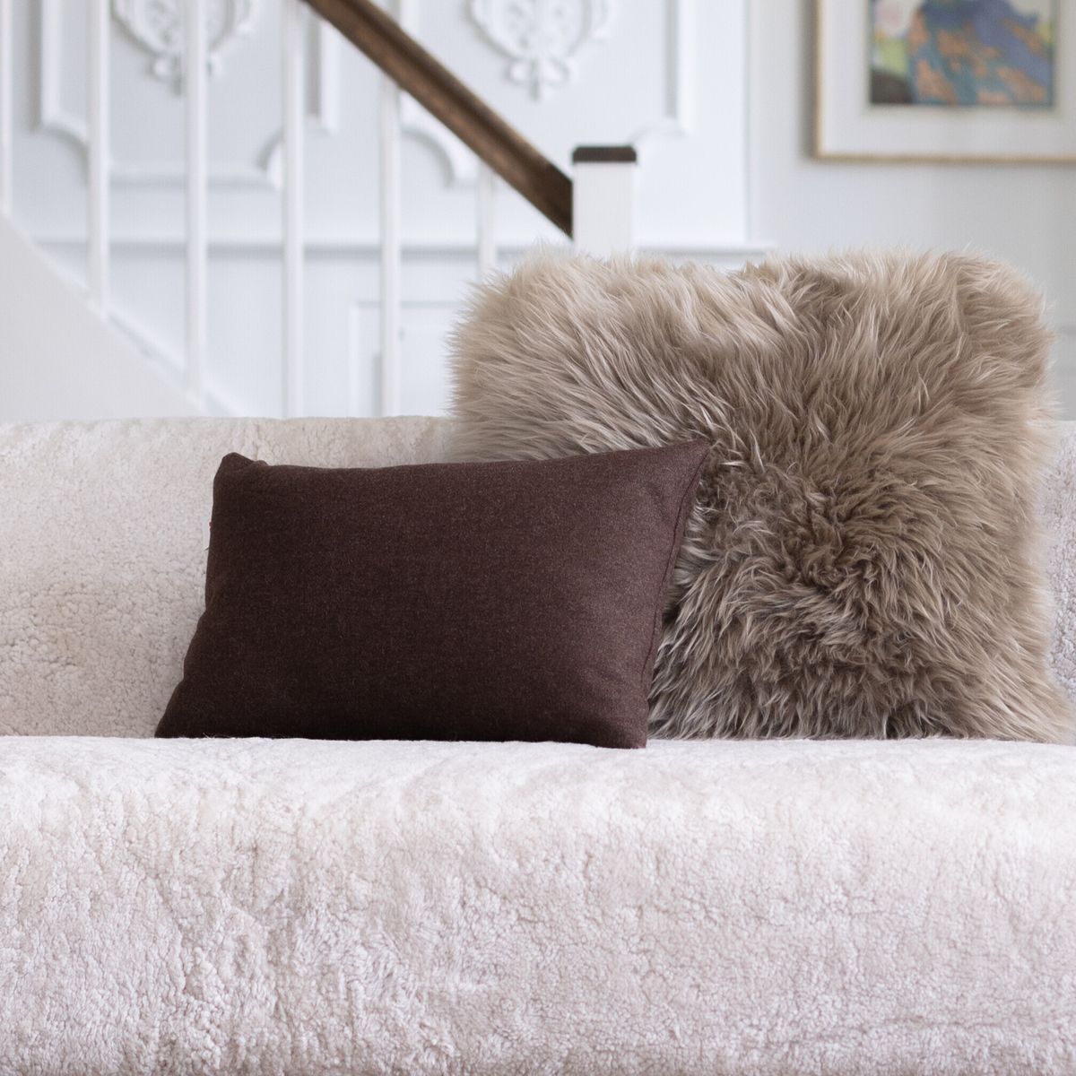 Dobbeltsidig pute Beige