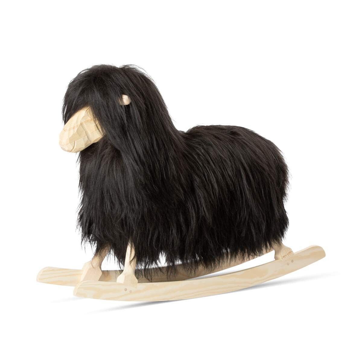 Gyngesau | Langhåret | L85xB25xH60 cm Natursvart