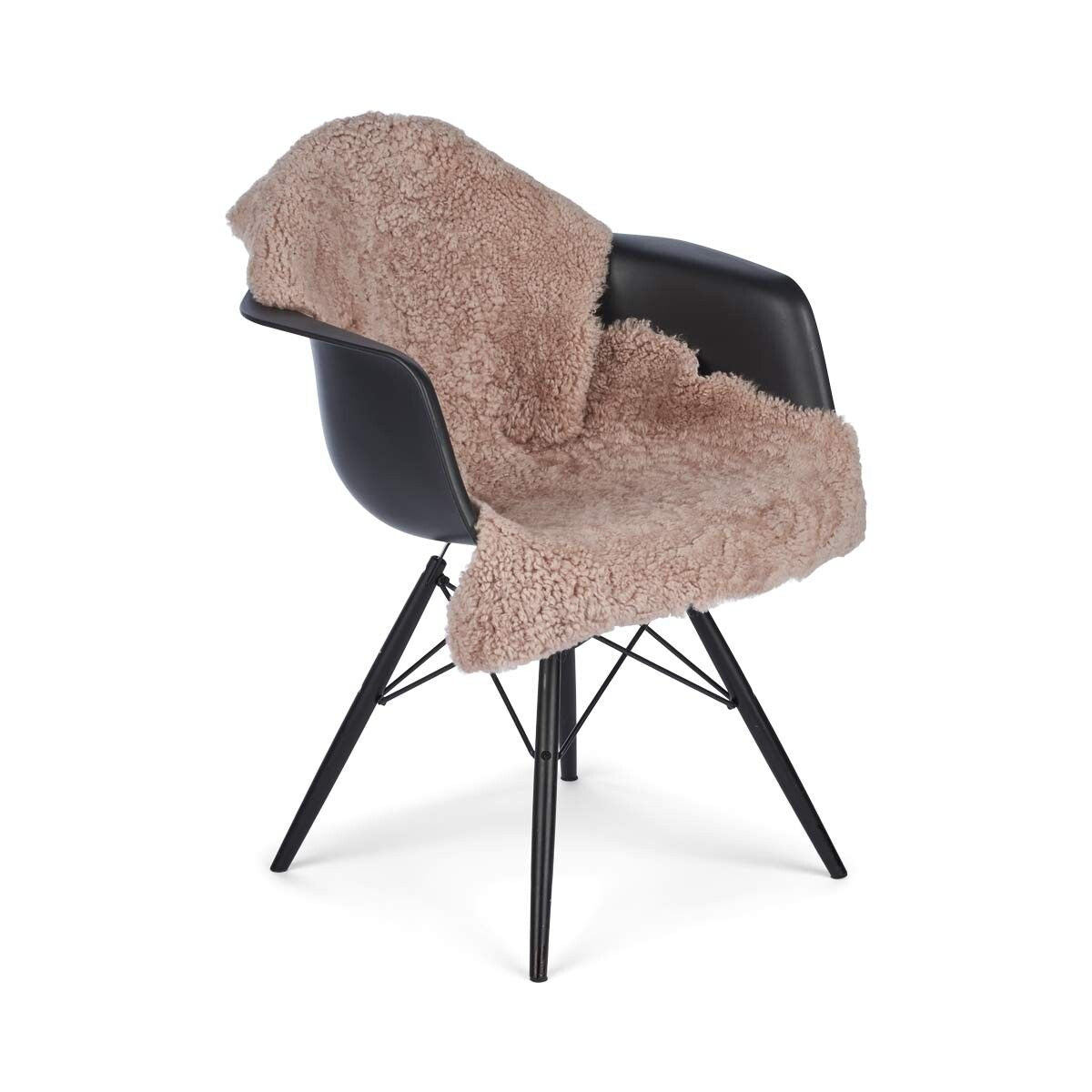 Saueskinn | Korthåret Krøllet | New Zealand | Teppe 100 cm Gyllen beige