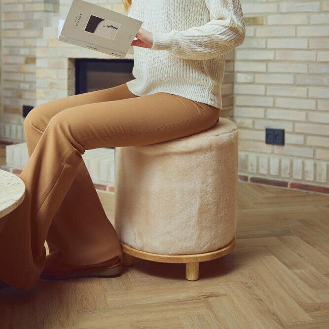 Simon Pouf Moccasin Kastanje