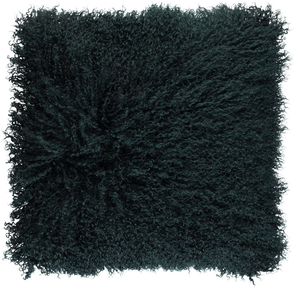 Saueskinnspute | Krøllet | Tibet | 40x40 cm Blågrønn