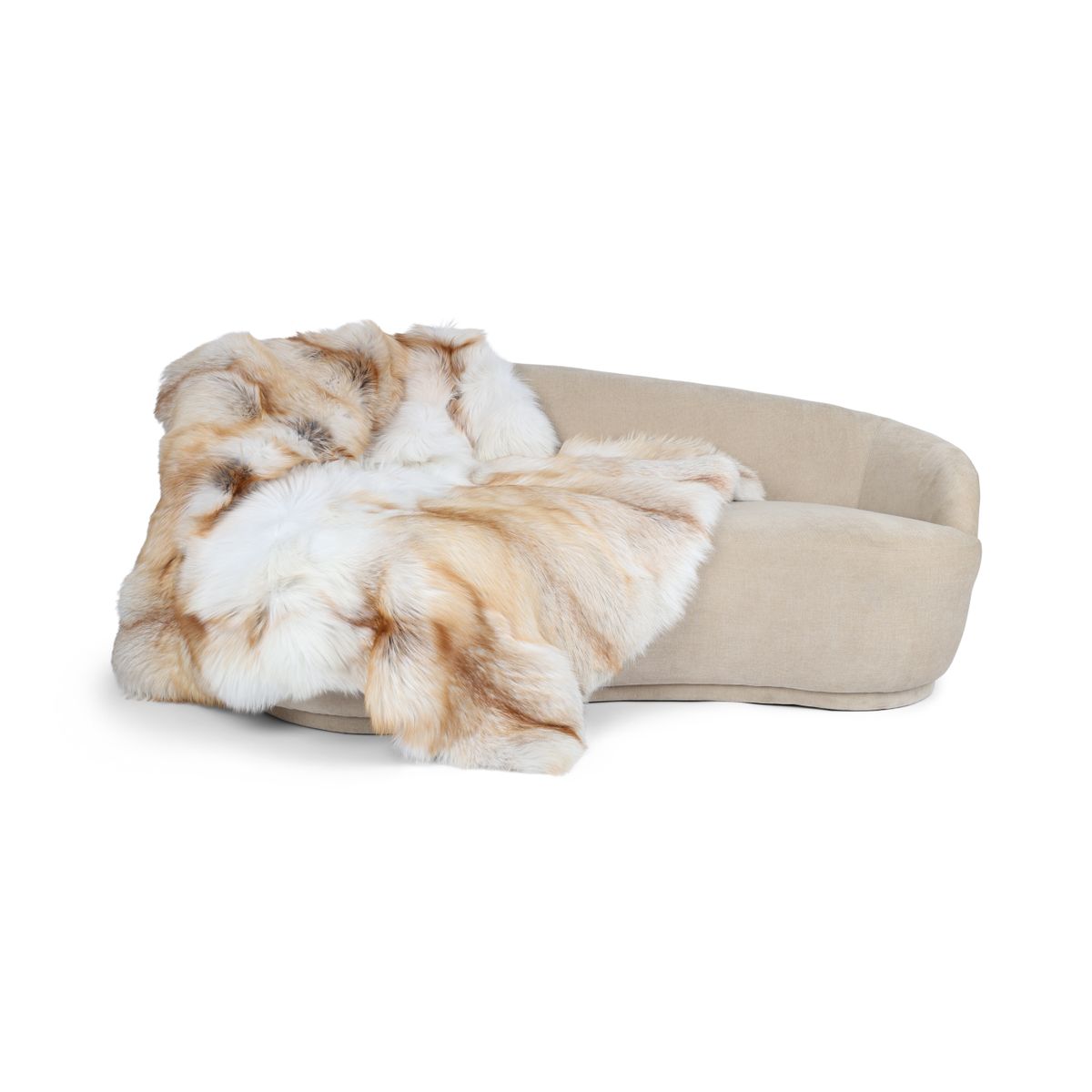 Premium revskinnspledd | Kasjmirbakside | Light Gold | 150x150 cm