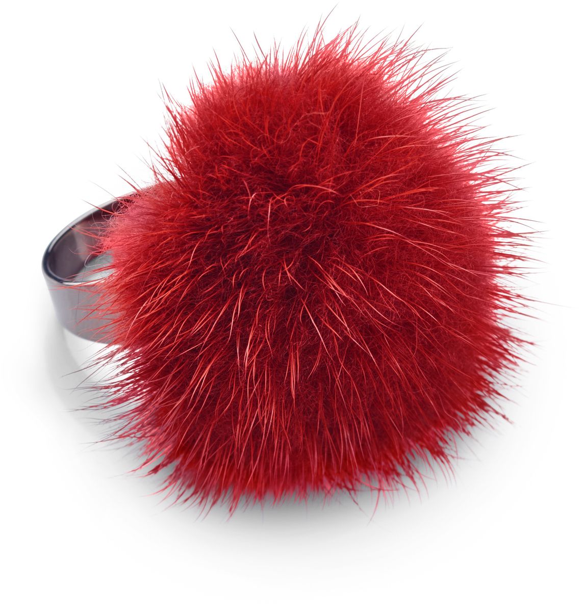 Ring Pom Pom Mursteinrød