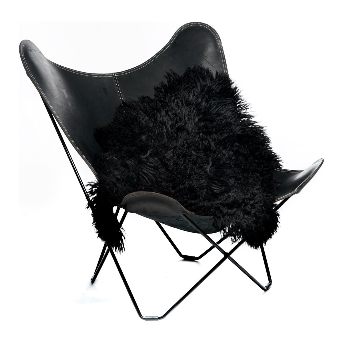 Saueskinn | Krøllet | Østerrike | 90x60 cm Natursvart