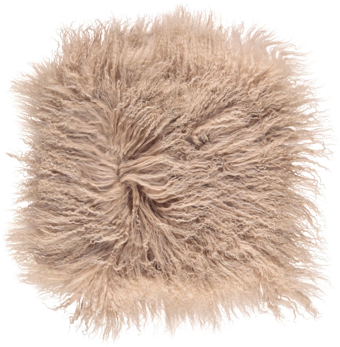 Saueskinnspute | Krøllet | Tibet | 40x40 cm Varm Sand