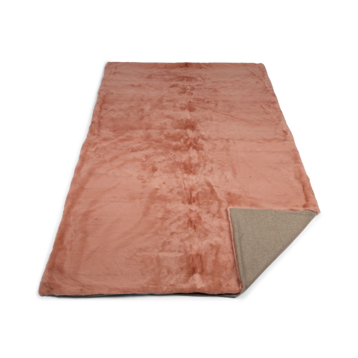 Minkpledd | Bakside i kasjmir | Old Rose | 124x142 cm