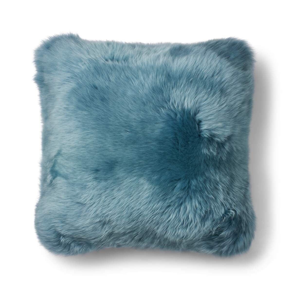 Pute i saueskinn av lang ull Smoke Blue