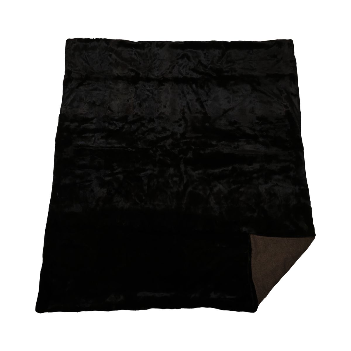 Minkpledd | Kasmirbakside | Naturlig Mørkebrun | 190x210 cm