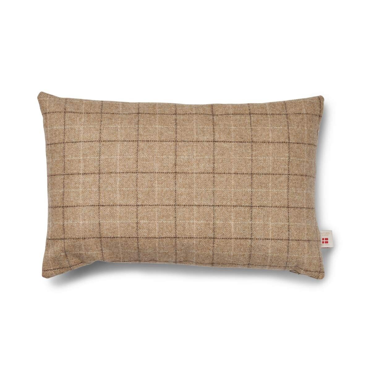 Dobbeltsidig pute Havremel-beige
