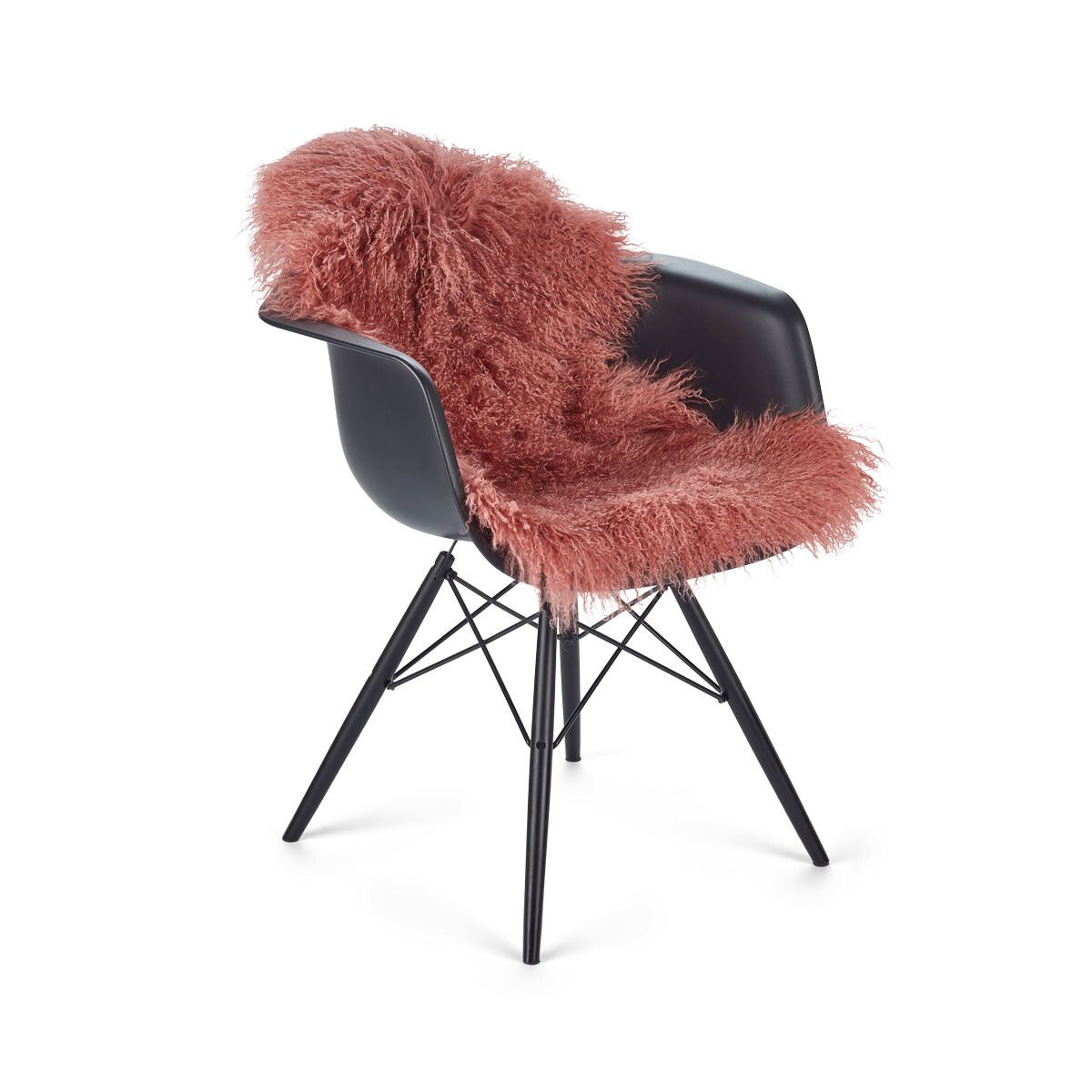 Saueskinn | Krøllet | Tibet | 85x50 cm Gammelrosa