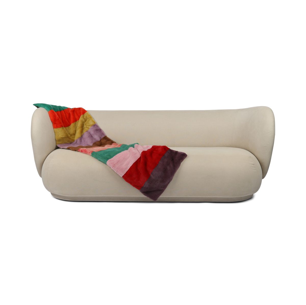 Minkpledd | Bakside i kasjmir | Flerfarget (lyse farger) | 52x156 cm