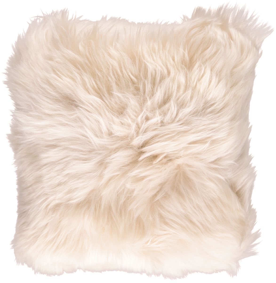Pute i saueskinn av lang ull Beige