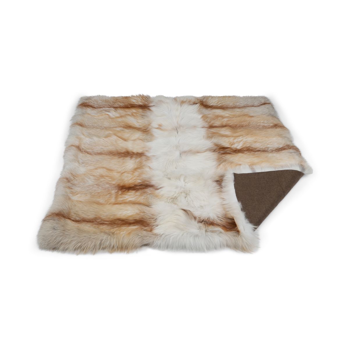 Premium revskinnspledd | Kasjmirbakside | Light Gold | 150x150 cm