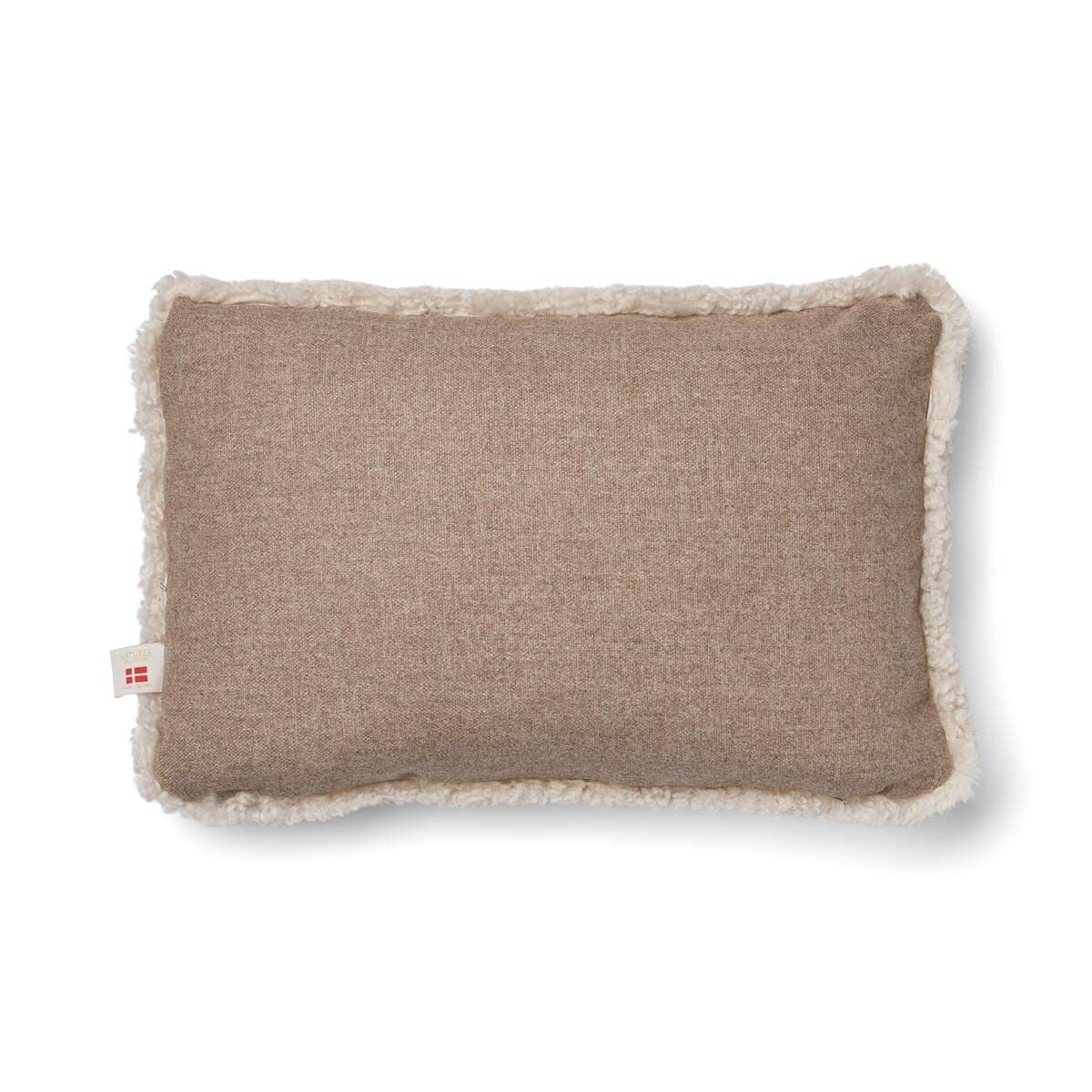 Pute i kort ull av saueskinn Beige/Perle