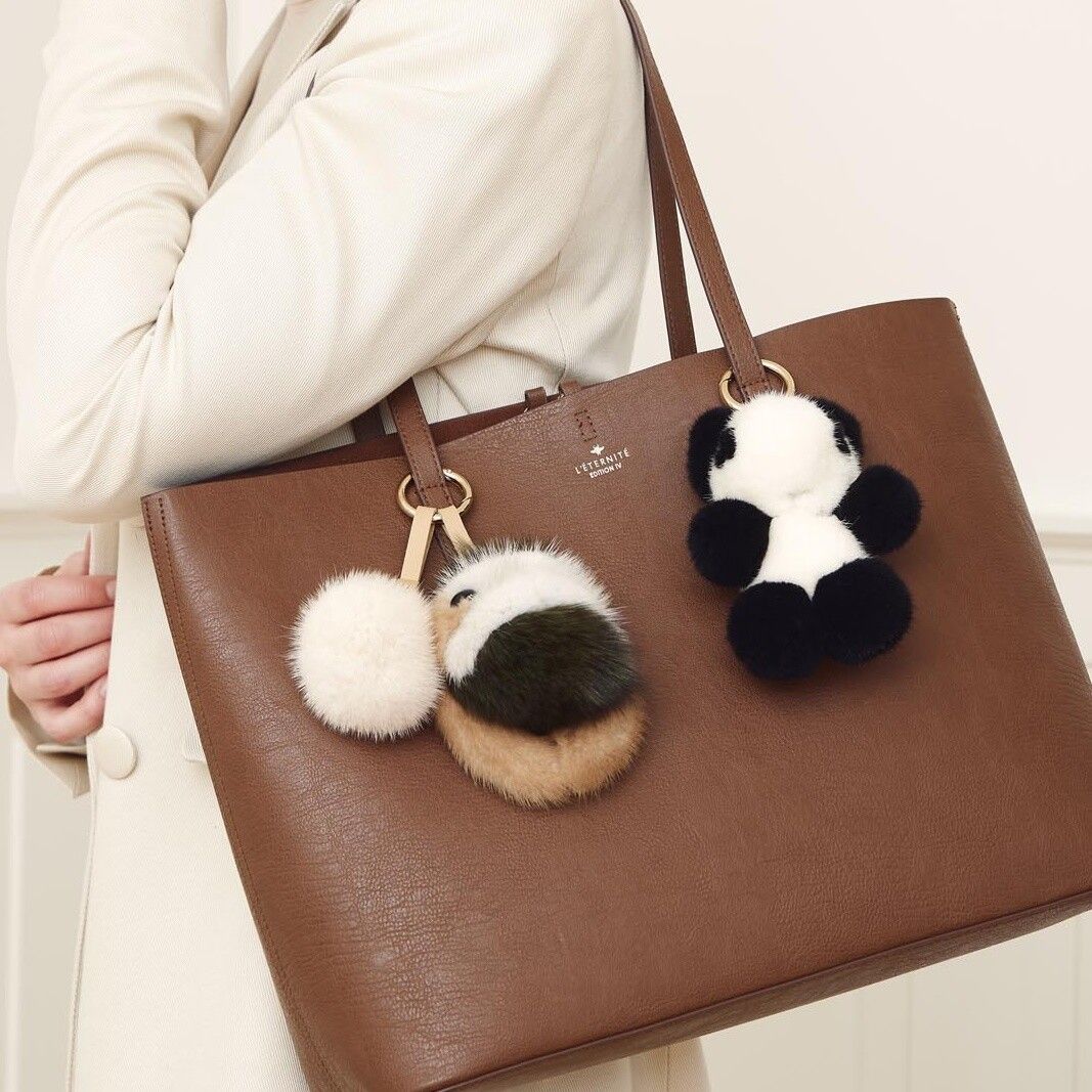 Lille Panda nøkkelring Svart