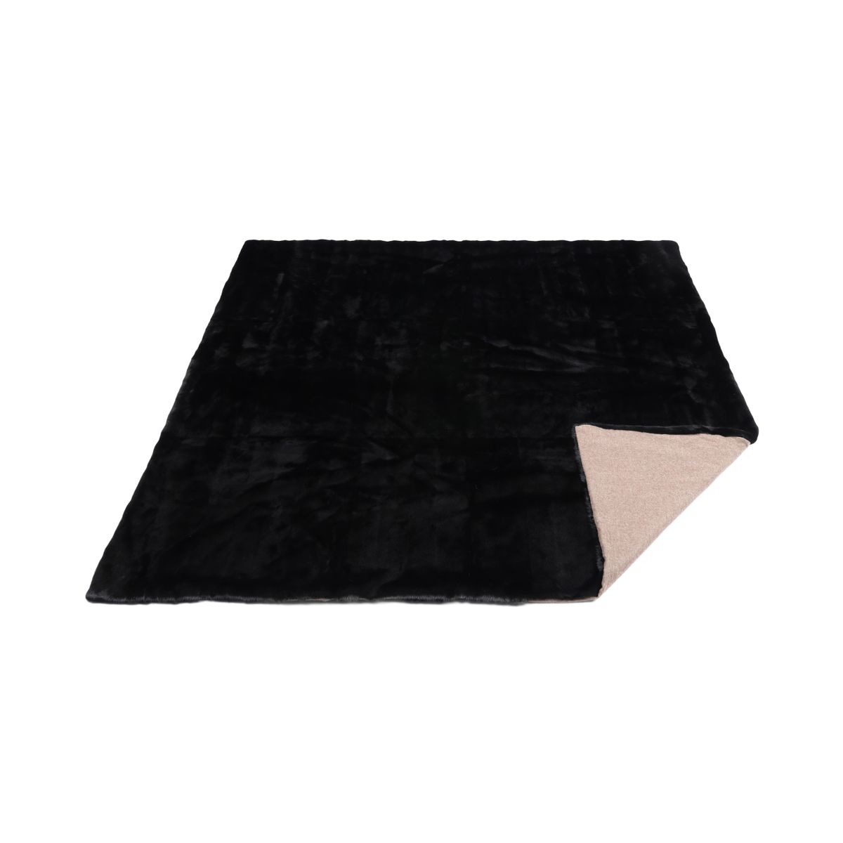Minkpledd | Kasjmirbakside | Svart | 188x182 cm