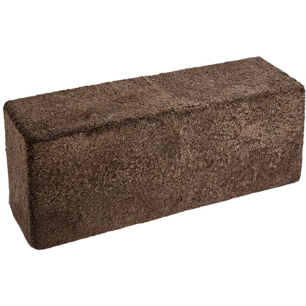 Kort ullkrøllet saueskinn Pouf-Bench Taupe