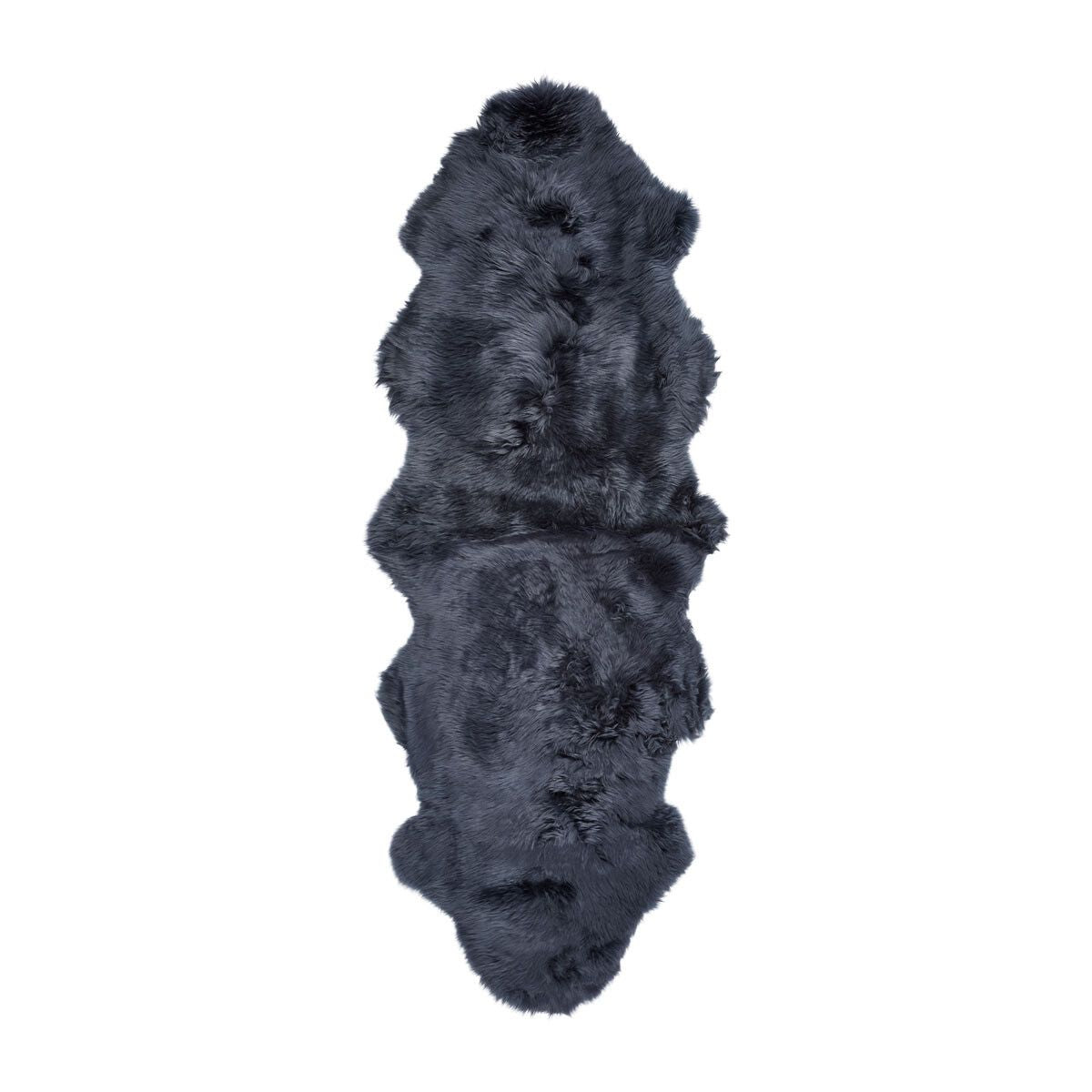 Langt saueskinnteppe i ull 180 cm Marine
