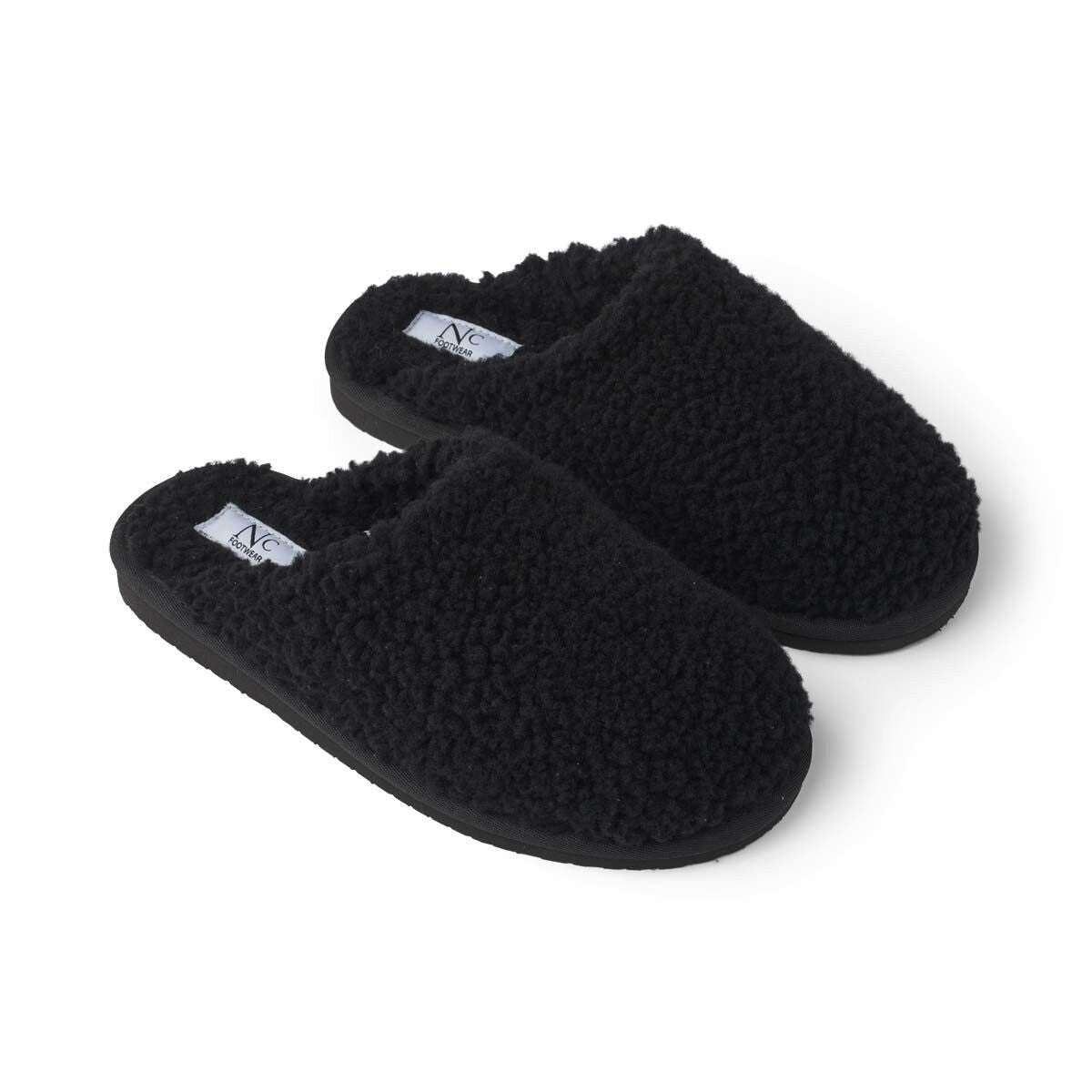 Unisex curly slipper Svart