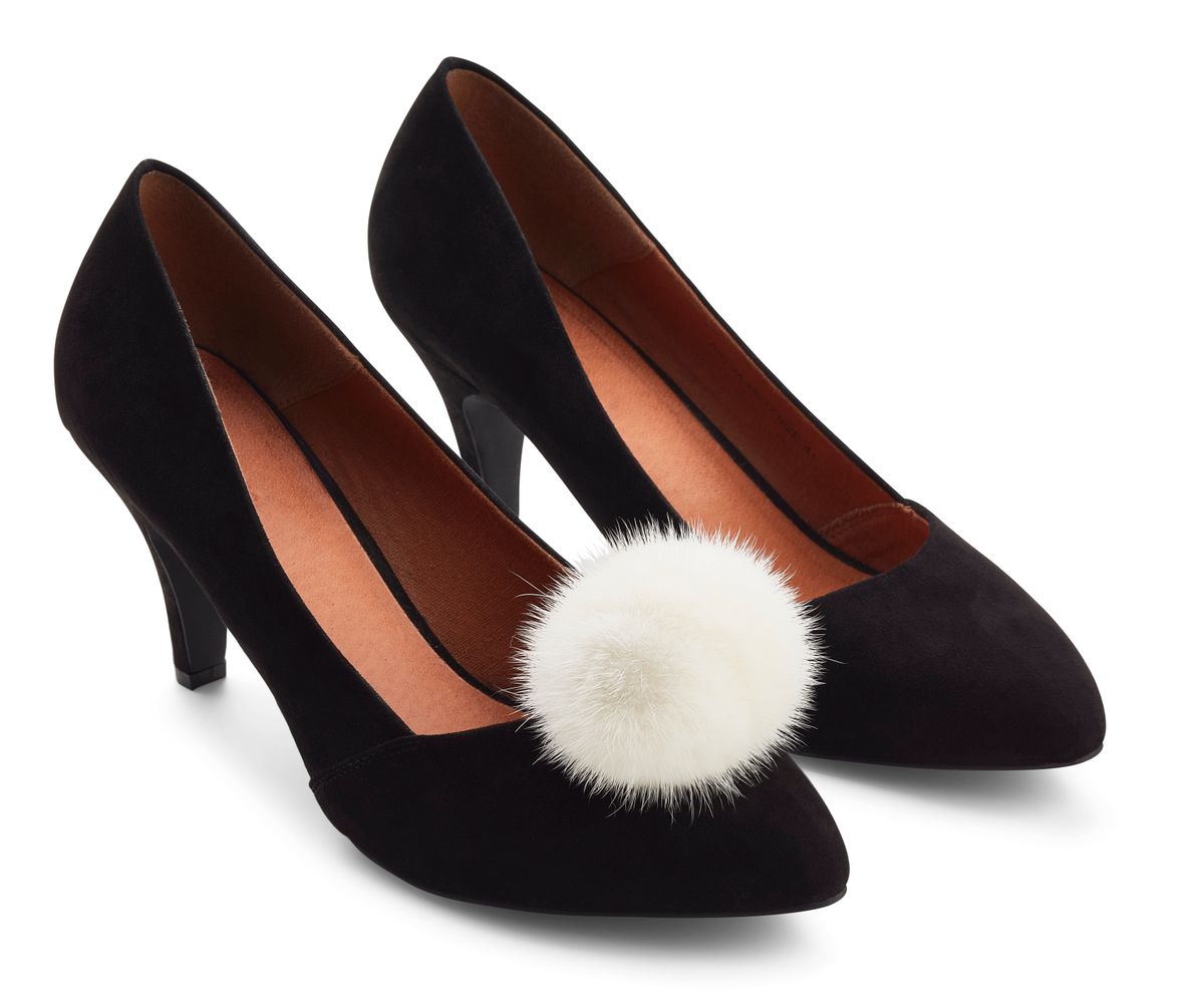 Pompong skoklips Hvit