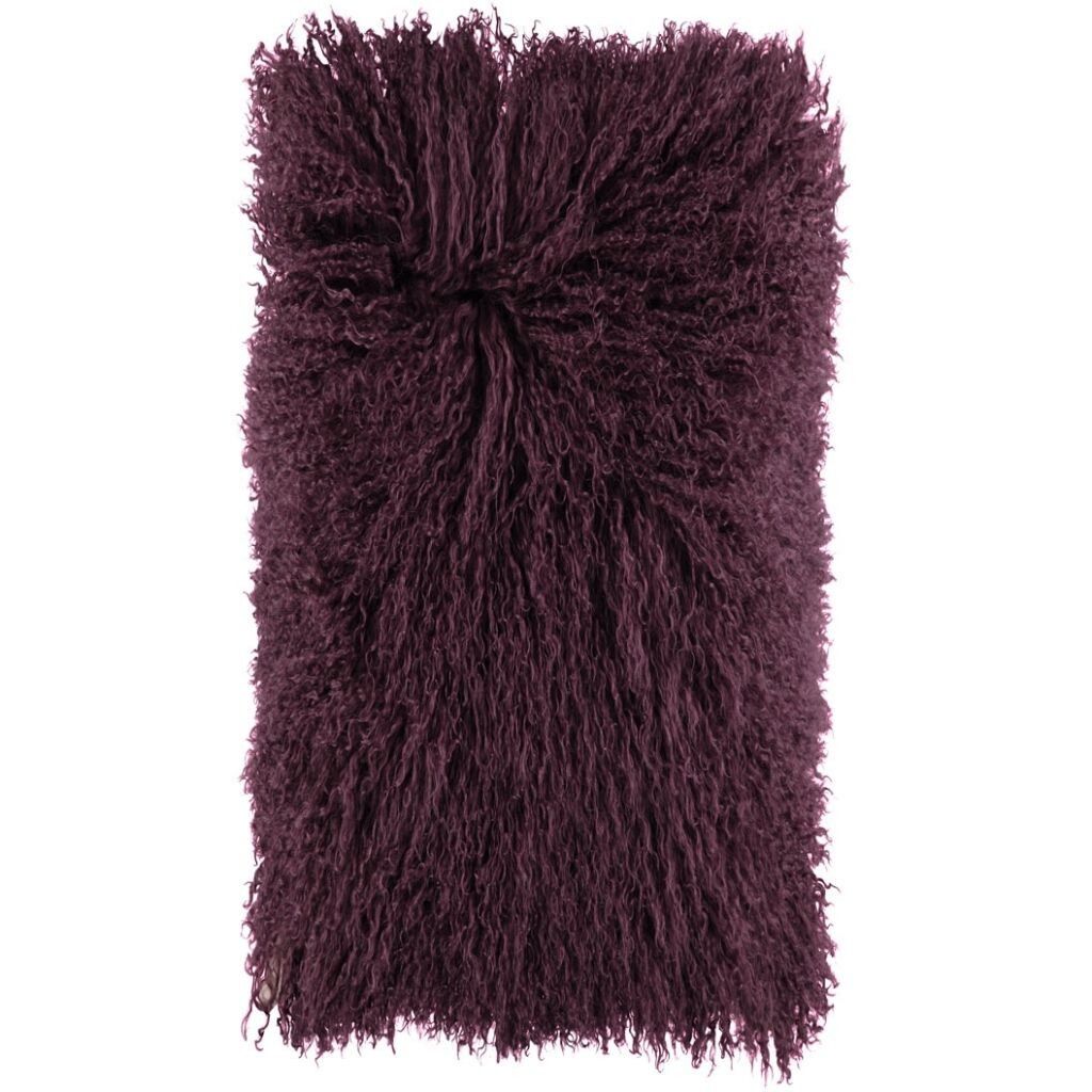 Saueskinnspute | Krøllet | Tibet | 28x56 cm Lilla