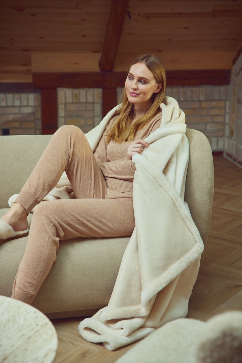 Angelina pledd | Double Face | New Zealand Beige
